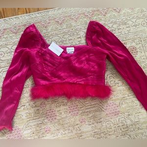 Saylor pink feather top size S